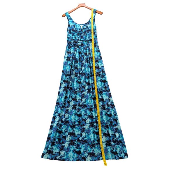 Soma Tie Dye Maxi Dress Aqua Navy Black Sleeveless Stretch Pullover Size S - Picture 7 of 9